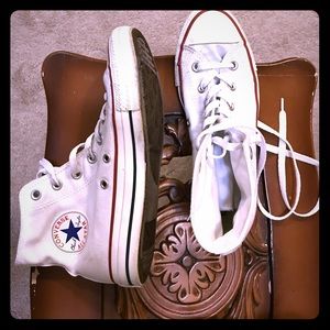 Size 8 Converse High Tops - white